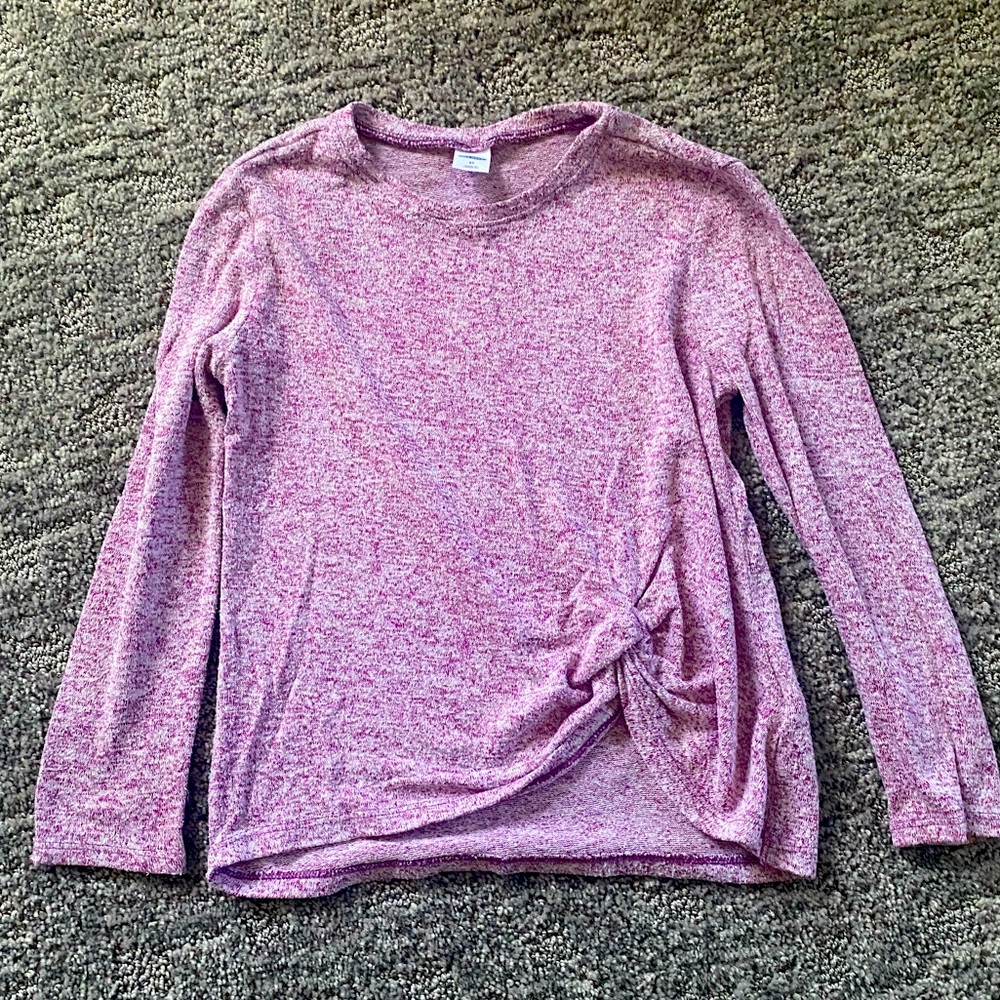 Light-Weight Purple/Pink Sweater w/Twist Detailing